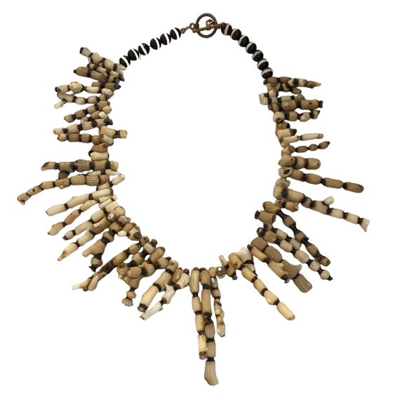 RARE Coral branch necklace Togle clasp statement chunky - Picture 4 of 6